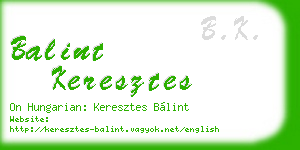 balint keresztes business card